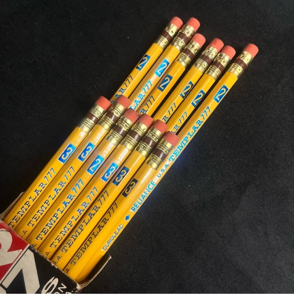 vintage templar 777 pencils reliance hexagon no 2 no 3 box of 12 - Picture 5 of 5